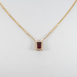 14K yellow gold red spinel necklace