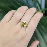Lauren 14K Yellow Gold Sphene and Natural Diamond Ring | PE 9x7mm