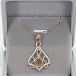 14K white & rose gold diamond semi-mount pendant