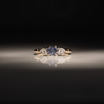 14K white & yellow gold alexandrite ring with diamond accents