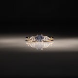 14K white & yellow gold alexandrite ring with diamond accents