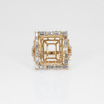 14K yellow gold diamond semi-mount ring