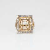14K yellow gold diamond semi-mount ring