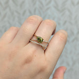 Aditi 14K Rose Gold Sphene and Natural Diamonds Ring | Pear Shape 8x6mm