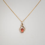 14K yellow gold padparadscha sapphire pendant