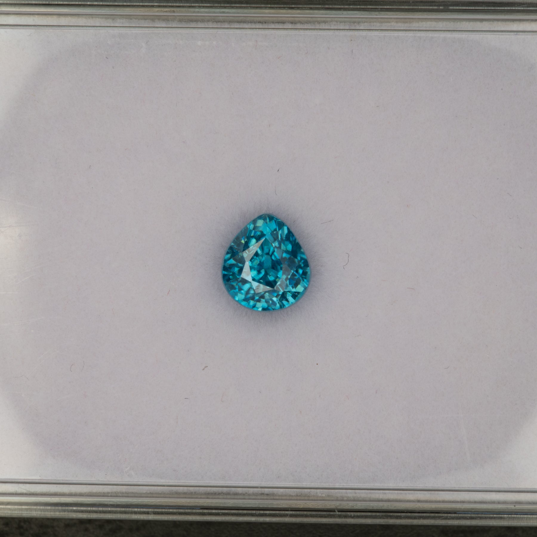 natural cambodian blue zircon pear loose gemstone