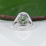 14K white gold tsavorite garnet ring