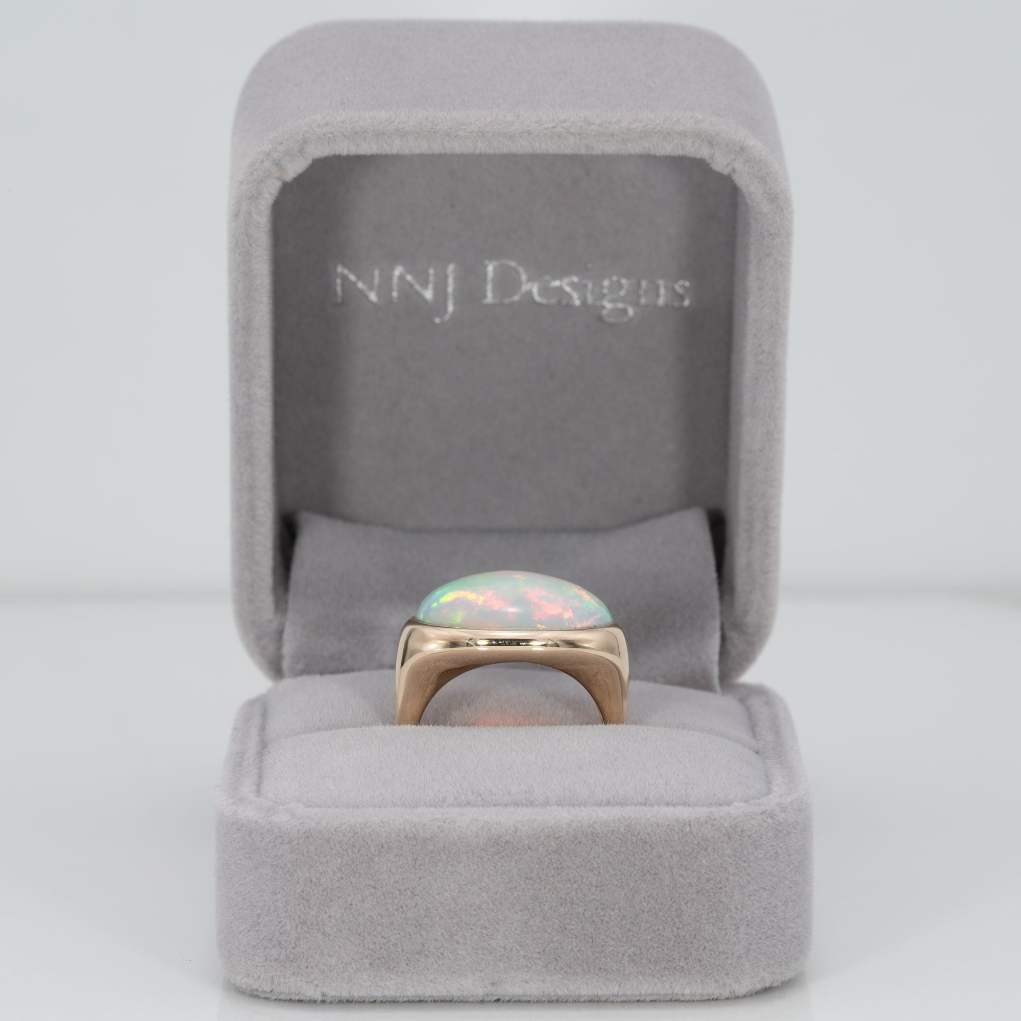 14K yellow gold ethiopian opal ring