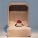 14K yellow gold star ruby ring with diamond accents