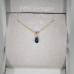 14K Yellow Gold London Blue Topaz Pendant