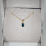 14K Yellow Gold London Blue Topaz Pendant