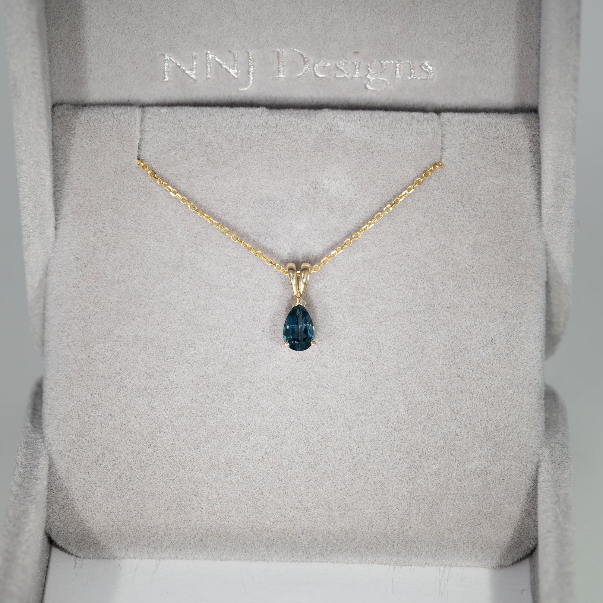 14K Yellow Gold London Blue Topaz Pendant