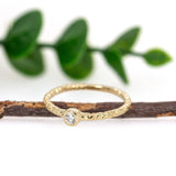 Nivi 14K Yellow Gold Lab Diamond Ring | Round Shape 3mm