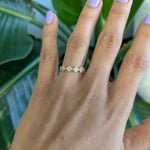 14K rose gold diamond band