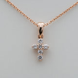 Lab Grown Diamond Cross Pendant in Solid 14K Gold | Elegant Fine Jewelry Gift for Women, Graduation & Special Occasions