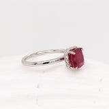 1.7ct Stunning Red Ruby Diamond Halo Ring in 14K Gold – Elegant Fine Jewelry