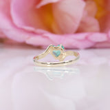 Daniela | Colombian Emerald Heart Estate Ring in Solid 10K Yellow Gold – Heart, 6×5.5mm – Romantic Green