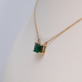 14K Yellow Gold Zambian Emerald Necklace