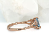 Zivah  Solid 14k Gold Aquamarine Ring with Natural Diamond Accents, Trillion 8mm