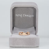14K rose gold diamond band