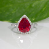 14K white gold madagascar ruby ring