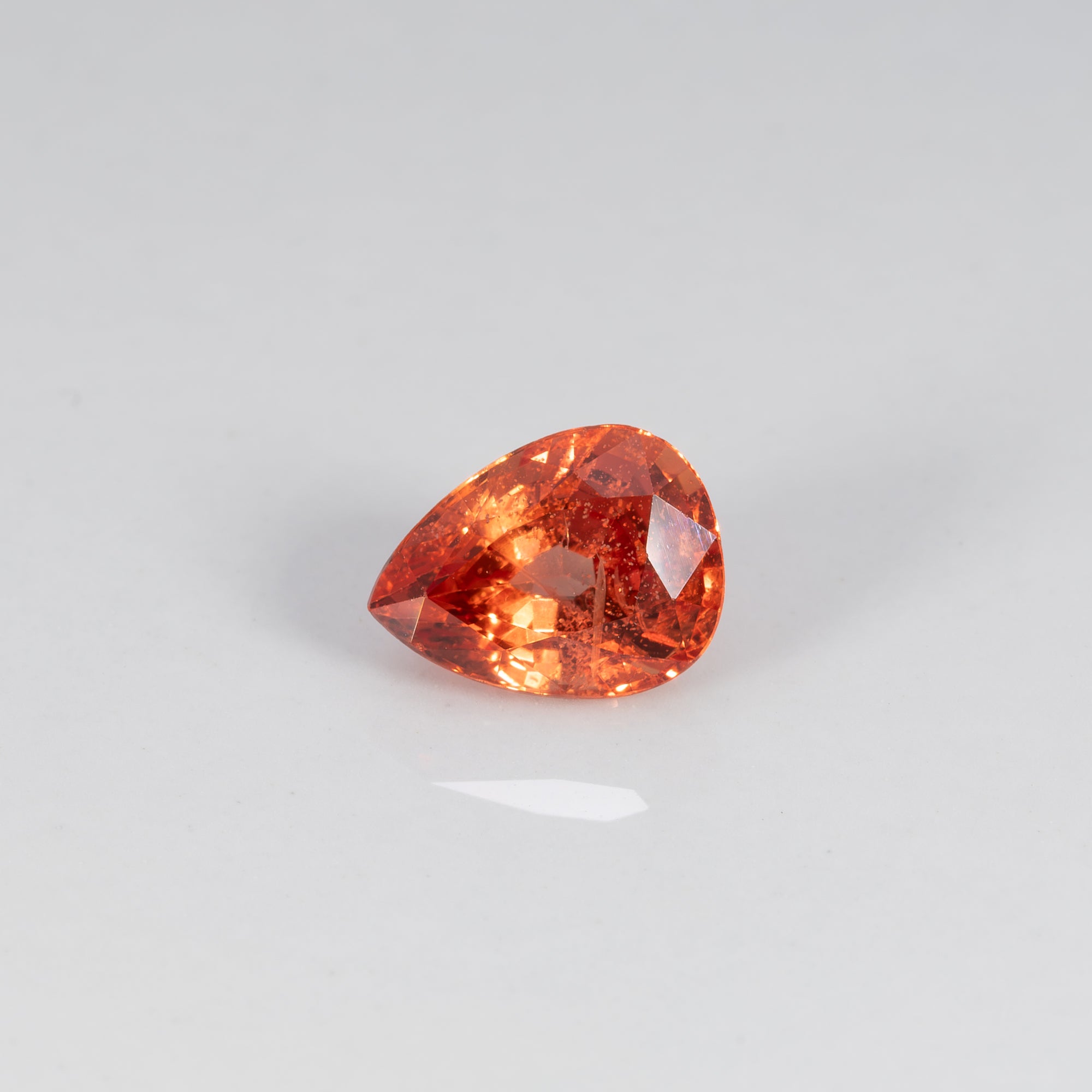 1.62 carat natural padparadscha sapphire, pear 8x6mm pink-orange loose gemstone
