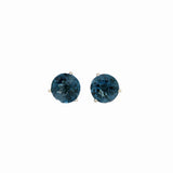London Topaz Round Martini Solitaire Stud Earrings