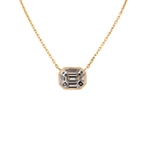 Lab Grown Diamond Necklace in Solid 18K Gold with Attached Chain
