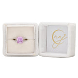 6.4Ct Natural Kunzite Ring with Natural Diamonds Accents: Solid 14K Gold, 11x9mm