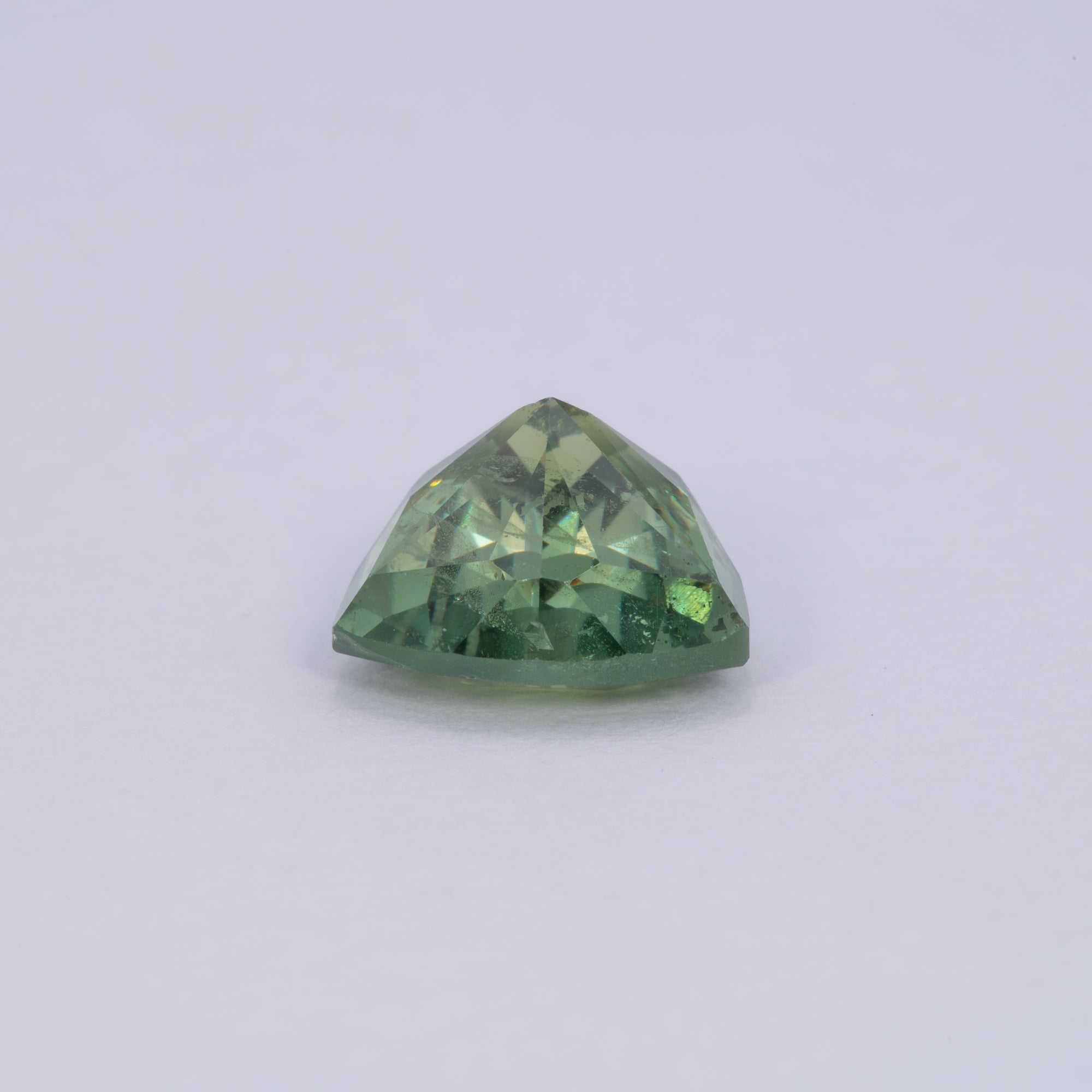 3.01 carat natural untreated demantoid garnet trillion, 8.66x8.43mm loose green gemstone – view 3
