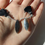 Black Moonstone Drilled Matched Pair Gemstones | Marquise Shape- Side Drilled and Faceted Gems 28x10x5mm
