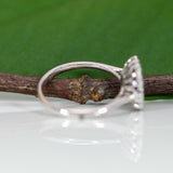 14K white gold GIA purple sapphire ring with diamonds