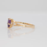 Aroha Solid 14K Gold Purple Sapphire Ring with Earth Mined Diamonds Accents, 8x4.5mm