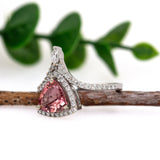 Lily 14k White Gold Pink Tourmaline and Natural Diamond Ring | TR 8mm