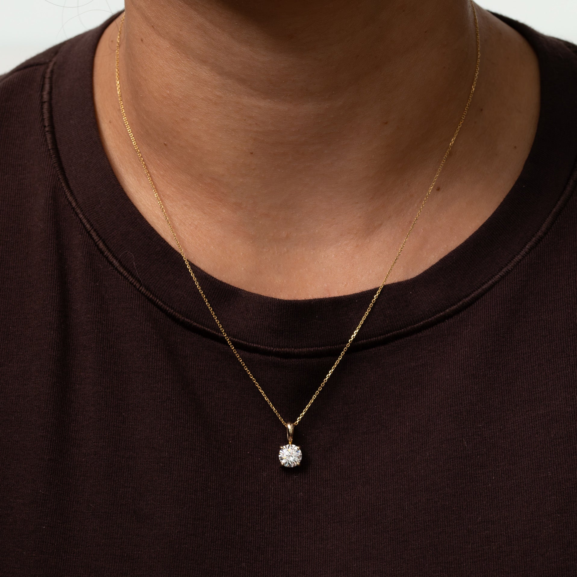 14K Yellow Gold Lab Grown Diamond Pendant