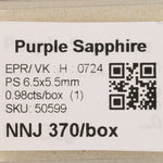 0.98 carat natural Ceylon purple sapphire pear 6.5x5.5mm loose gemstone – view 2