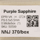 0.98 carat natural Ceylon purple sapphire pear 6.5x5.5mm loose gemstone – view 2