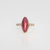 14K yellow gold star ruby ring