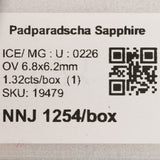 1.32 carat natural padparadscha sapphire oval 6.8x6.2mm loose gemstone – view 2