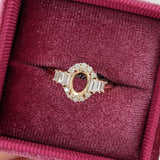Fabulous Ring Setting W Natural Baguette and Round Diamond Accents in 14K Solid Gold | Oval Shape | Customizable