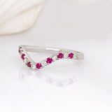 Lumi 14K White Gold Ruby and Diamond Band | RD 1.6mm