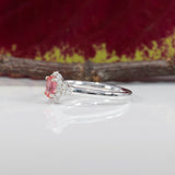 14K white gold padparadscha sapphire ring