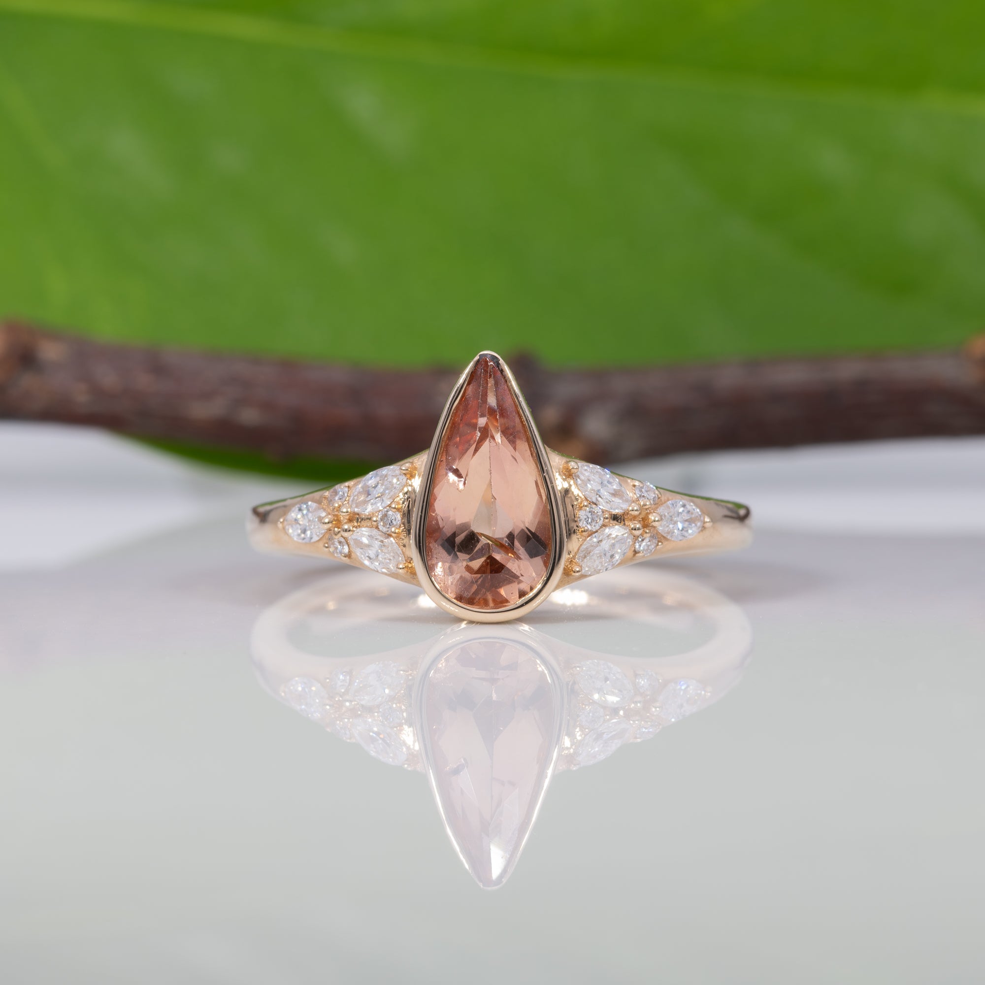 14K yellow gold imperial topaz ring