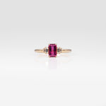 14K yellow gold pink tourmaline ring with diamond accents