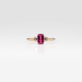 14K yellow gold pink tourmaline ring with diamond accents
