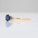 Natural Ceylon Sapphire Solitaire Ring: Solid 14K Gold, 5mm Round  Fine Jewelry