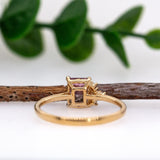 Varu 14K Yellow Gold Bi-Color Tourmaline and Diamond Ring | EM 6.4x5mm