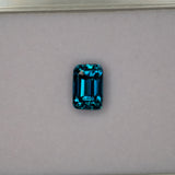 natural cambodian blue zircon emerald cut loose gemstone