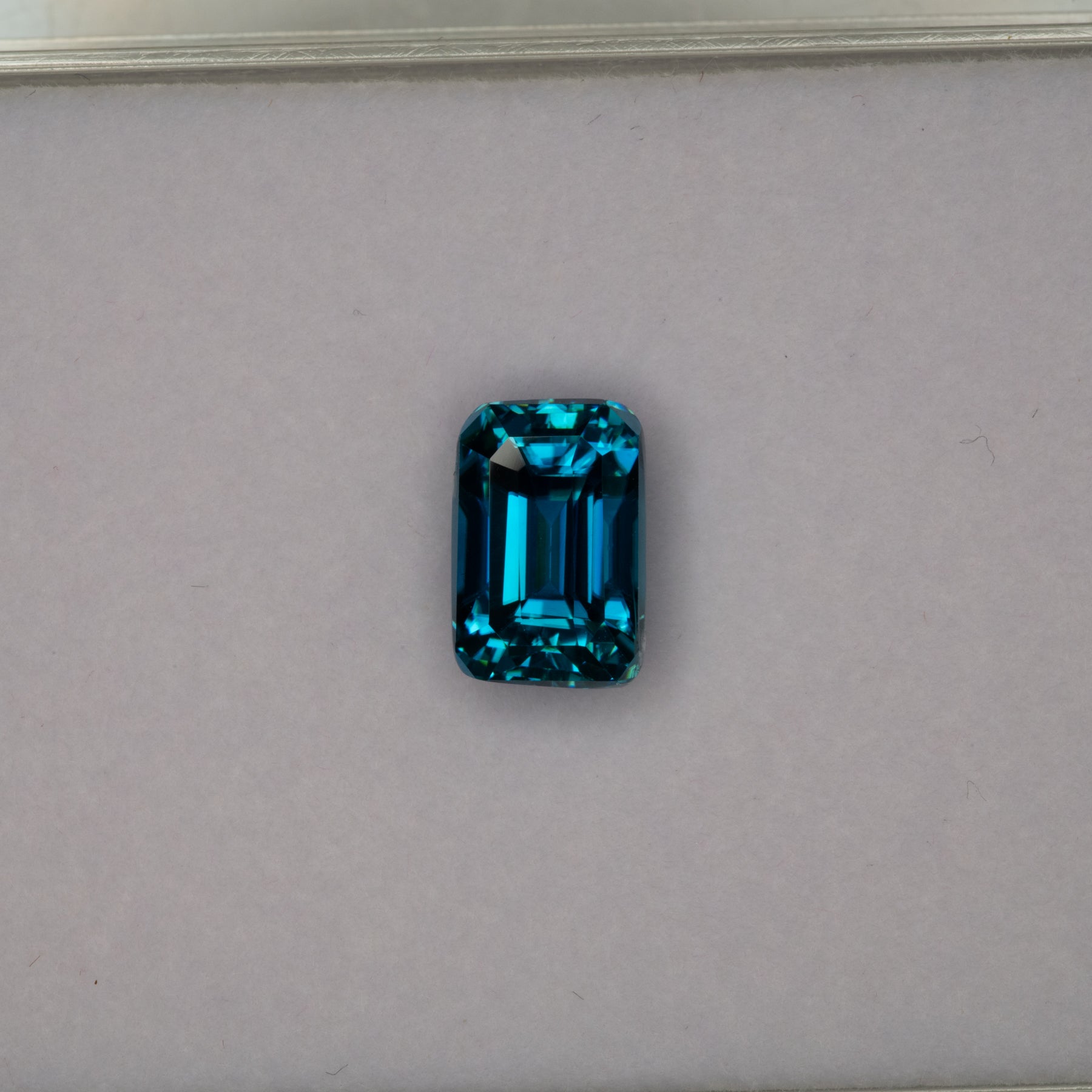 natural cambodian blue zircon emerald cut loose gemstone