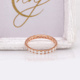 Rosie 14k Rose Gold Lab Created Diamonds Band Ring with Lab Diamonds Accents